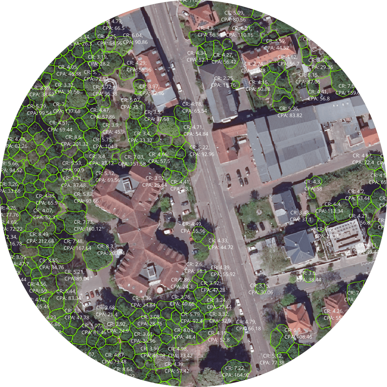 Luftbild Halle mit Grünflächen