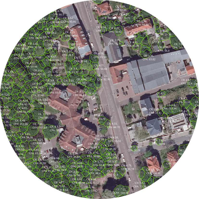 Luftbild Halle mit Grünflächen