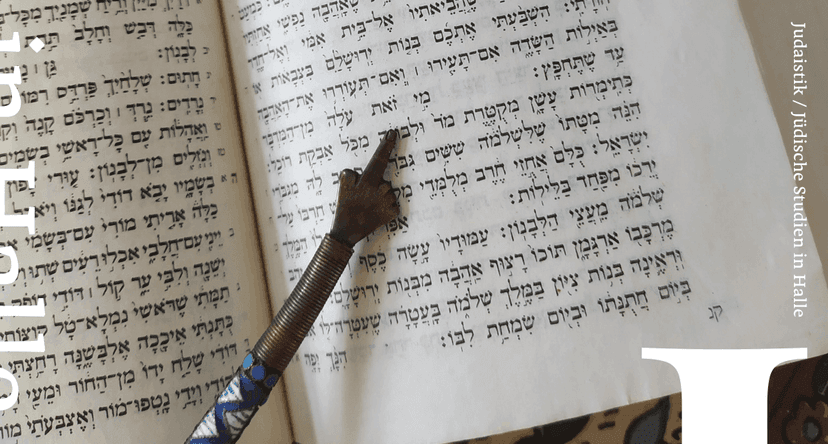 Lesehand (Jad) auf dem hebräischen Text des Ersten Testaments